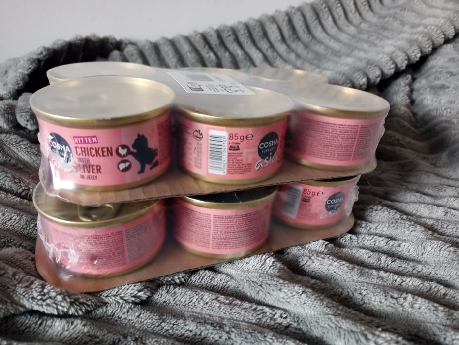 Cosma Asia kitten 12x85g kurczak wątróbka puszki mokra karma