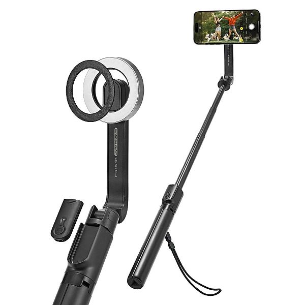 Spigen S580W Magsafe Bluetooth Selfie Stick Long Tripod Black