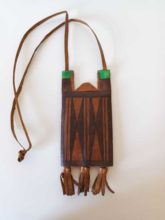 Bolsa de ombro vintage feita à mão nativa americana