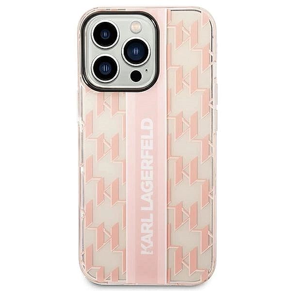 Etui Karl Lagerfeld Mono Vertical Stripe na iPhone 14 Pro 6,1" - różow