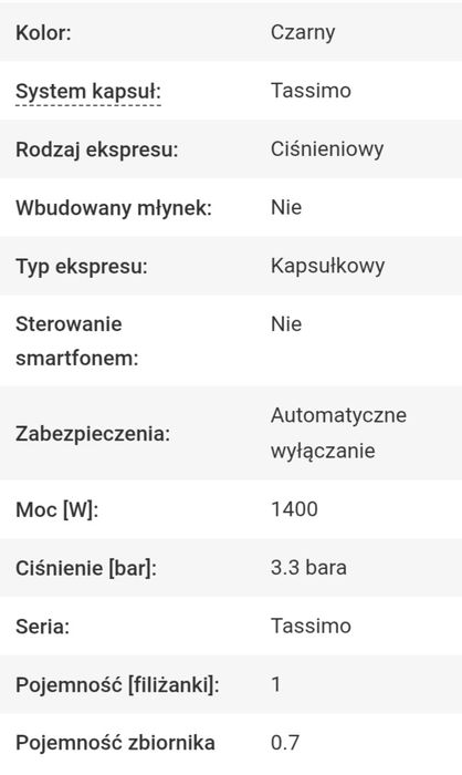 Tchibo Tassimo Tas1002/01 ekspres na kapsułki