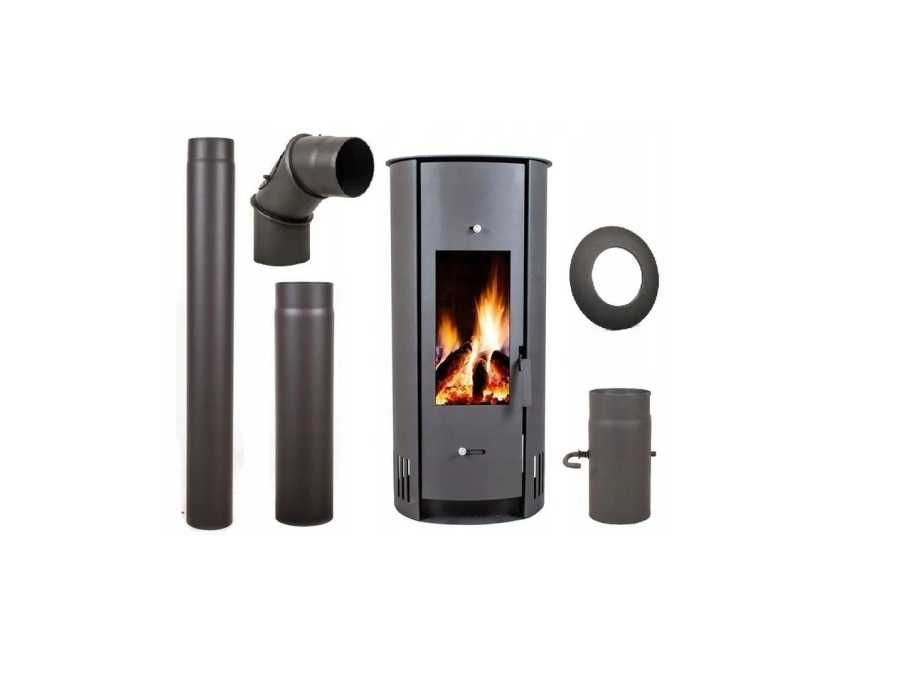 Piec piecyk kominek eco stalowy KOZA ARIEL 6kw + akcesoria kominkowe