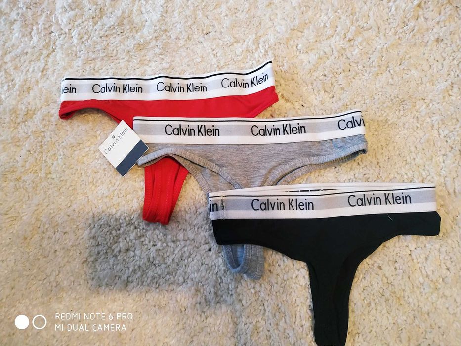 Majtki Stringi Damskie 3-pak Calvin Klein Tommy Hilfiger OKAZJA