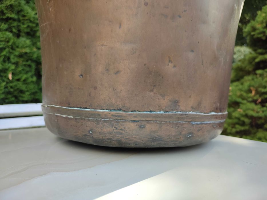 Miedziany kocioł gar sagan sygnowany Czajkowski Hrubieszów