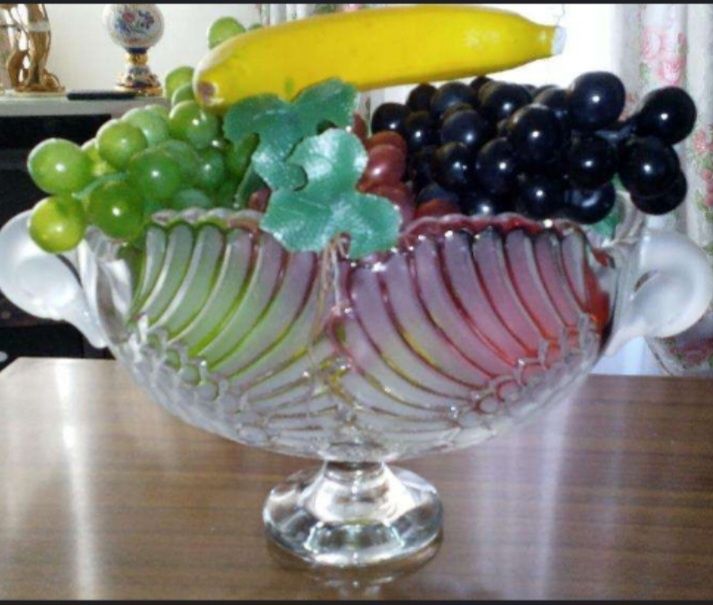Béla maravilhosa linda fruteira em Cristal  e vidro  como nova
