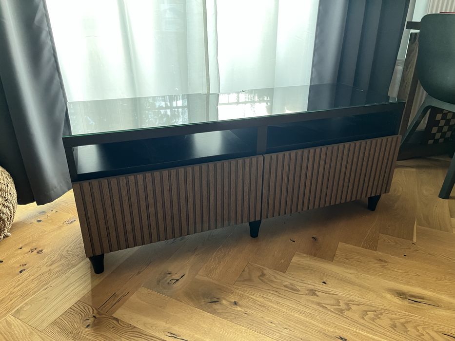 Półka pod TV ikea besta + szkło