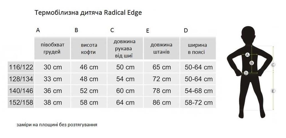 Термобілизна дитяча для спорту Radical Edge + шапка термобелье детское