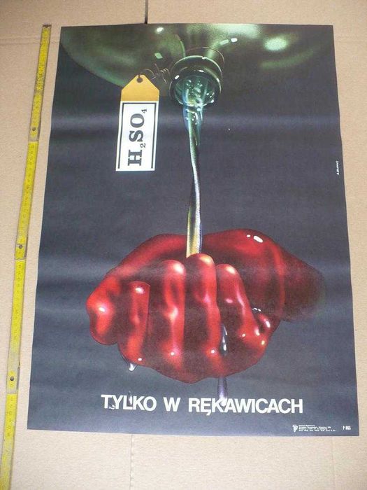 Plakat BHP .Stary plakat