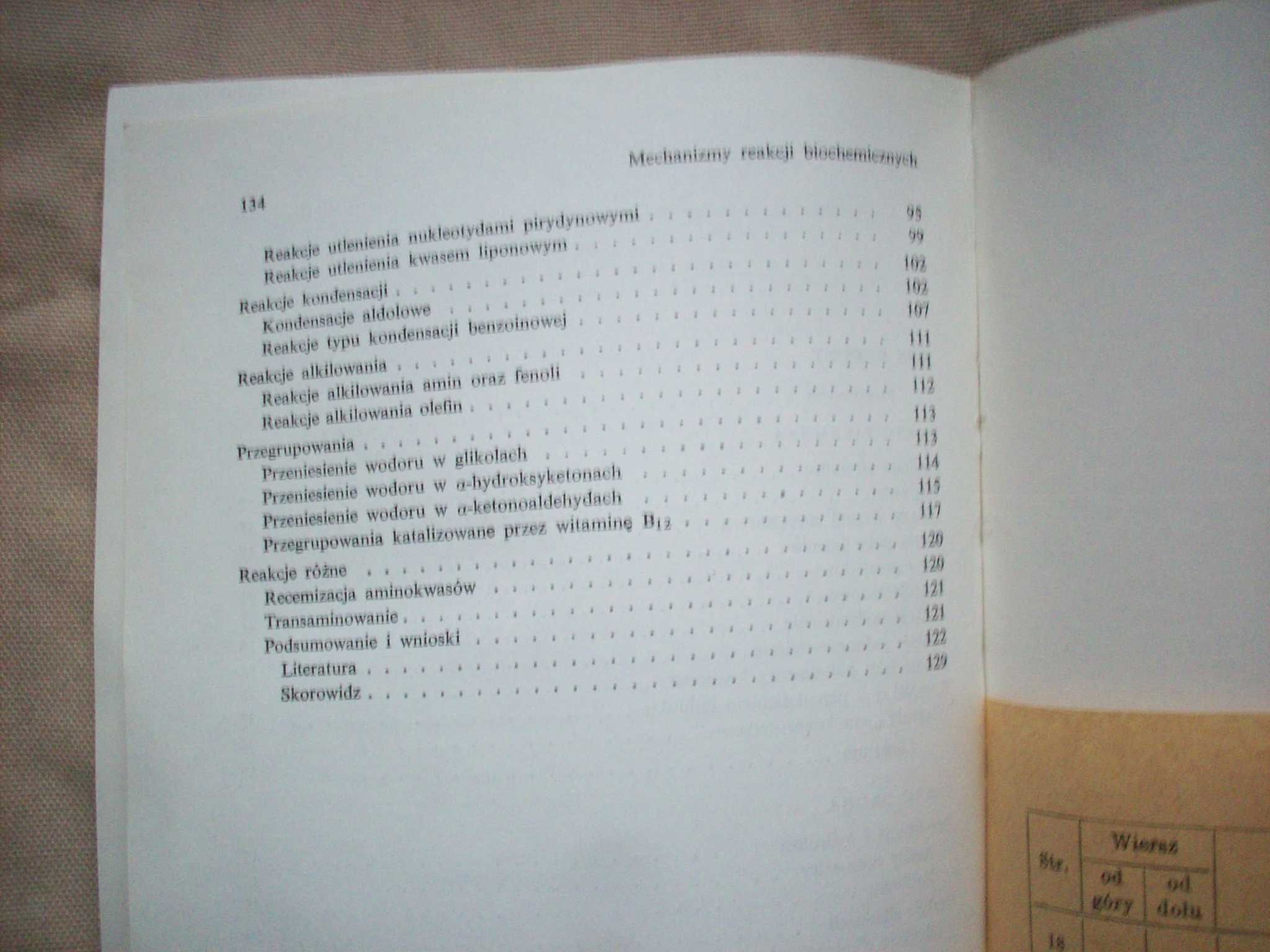 Mechanizmy reakcji biochemicznych, L.L.Ingraham, 1966.