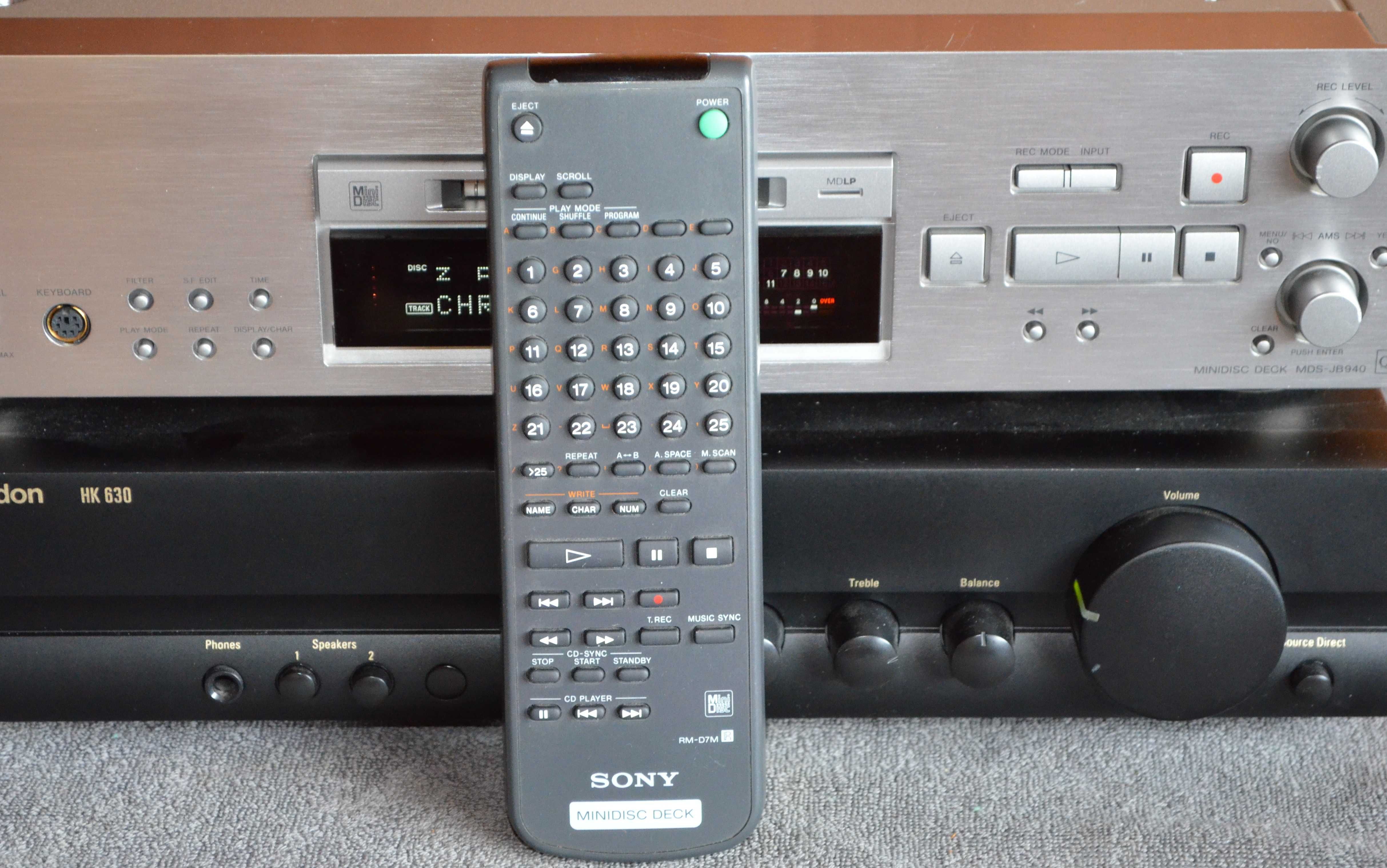 Sony MDS-JB940 QS odtwarzacz MiniDisc +Pilot   Srebrny TOP!