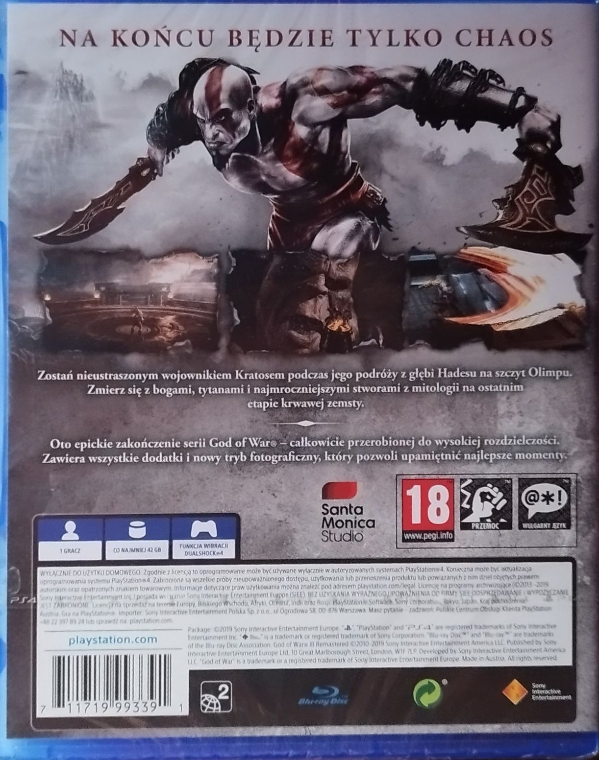 Nowa Gra God Of War 3 Remastered  Nowa.  PS 4