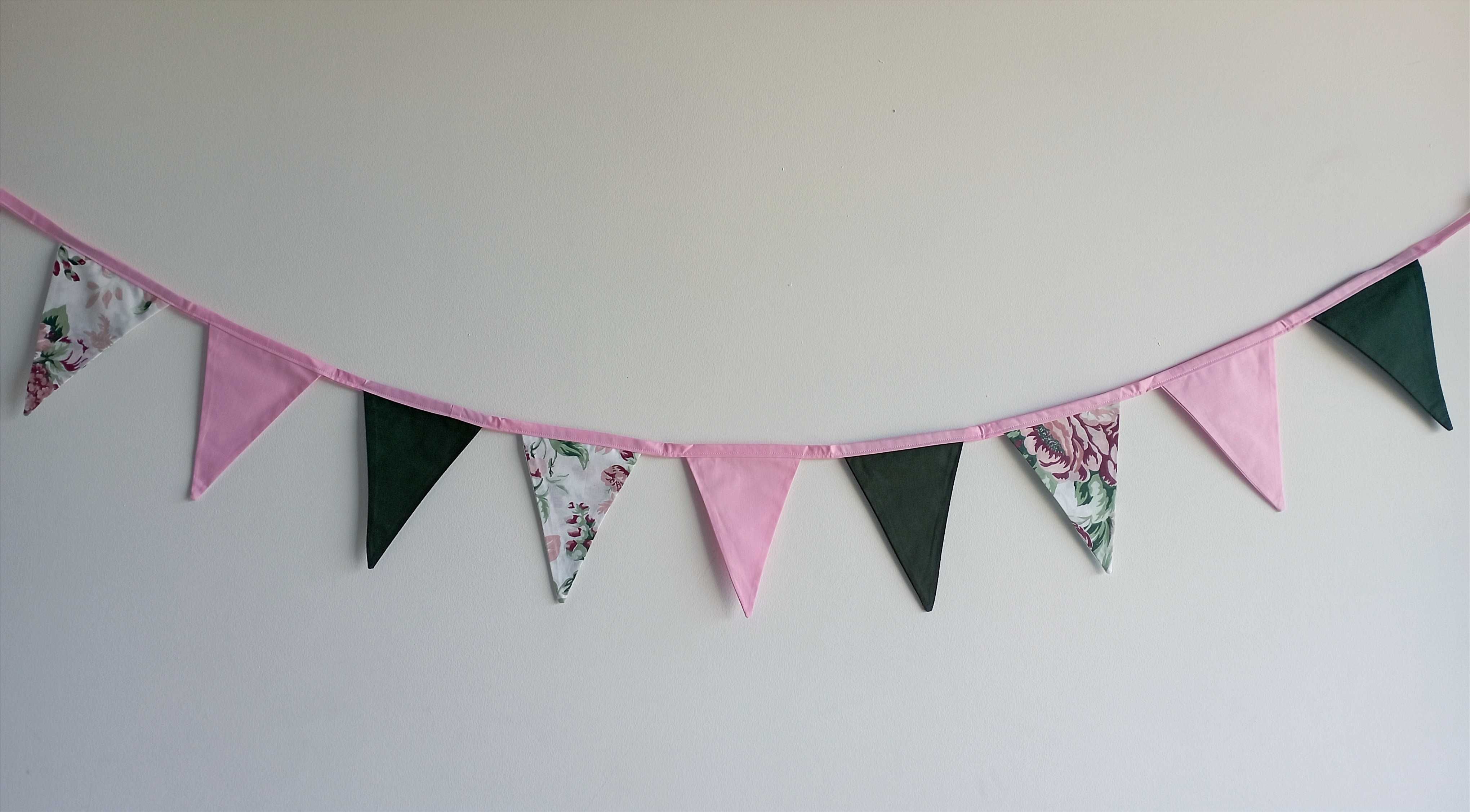 Girlanda proporczyki zawieszka shabby chic kwiaty