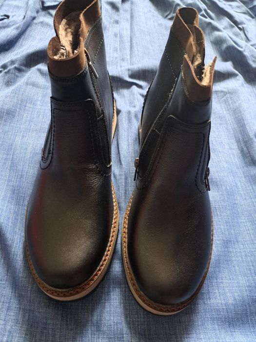 Чоловічі зимові шкіряні чоботи