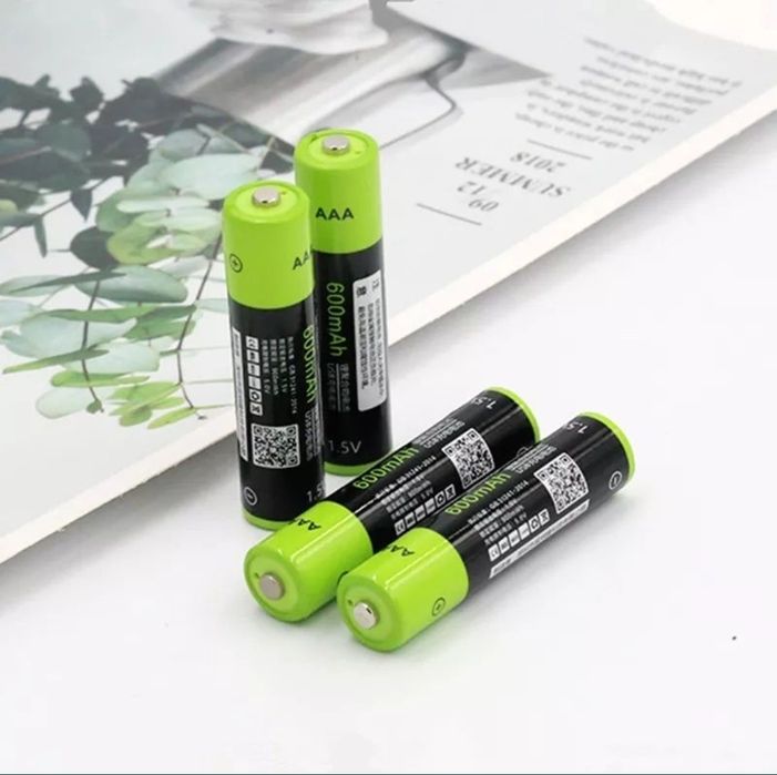 Аккумулятор Znter AAA 1,5V Li-Po 600mah, зарядка через micro USB