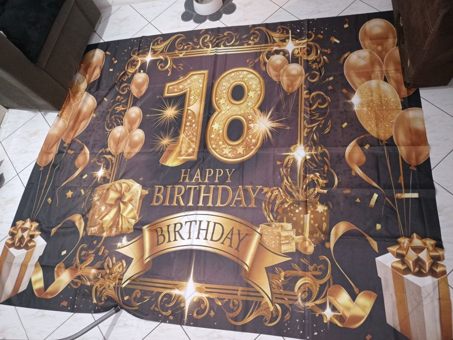 Baner Ścianka 230cm x 180cm 18ste Urodziny