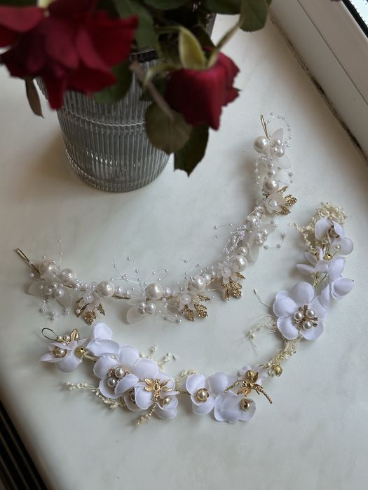 Dekoracja ze sztucznej perły zestaw Opaski na Głowe Elegancki
