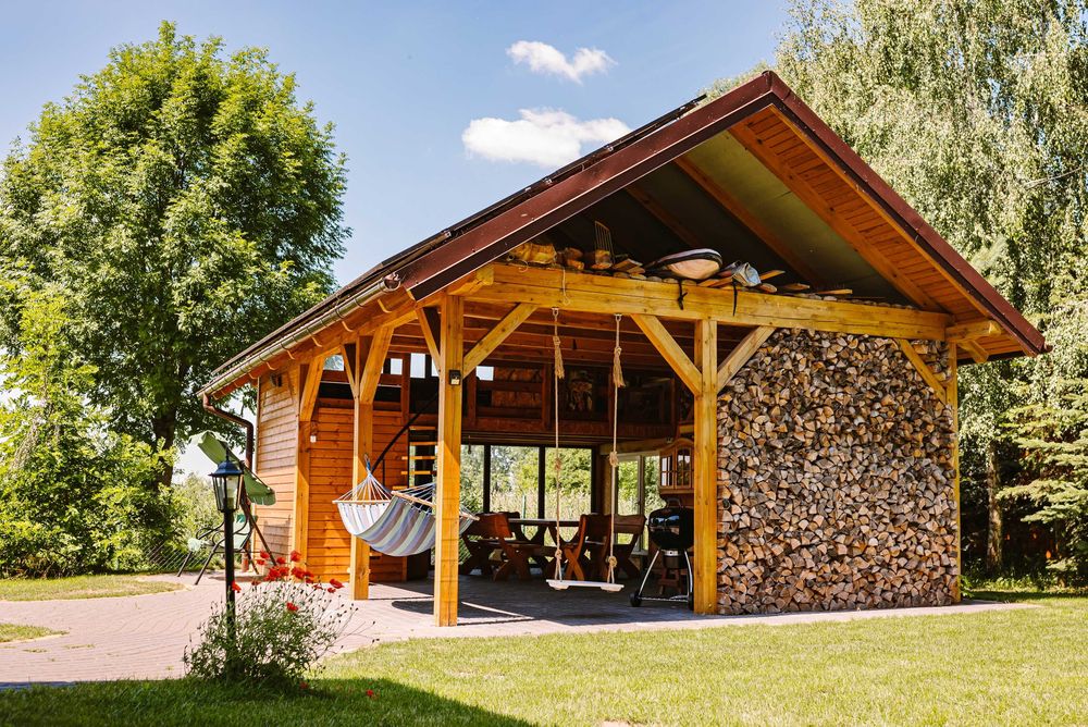 Wynajmę domki drewniane przy jeziorze w Wlkp. #sauna #balia