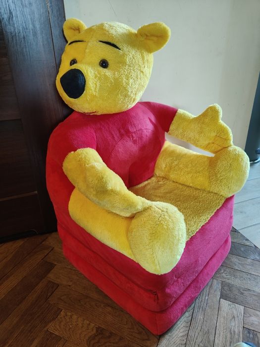 Pluszowy fotel dla dzieci. Rozkładany. Kubuś Puchatek