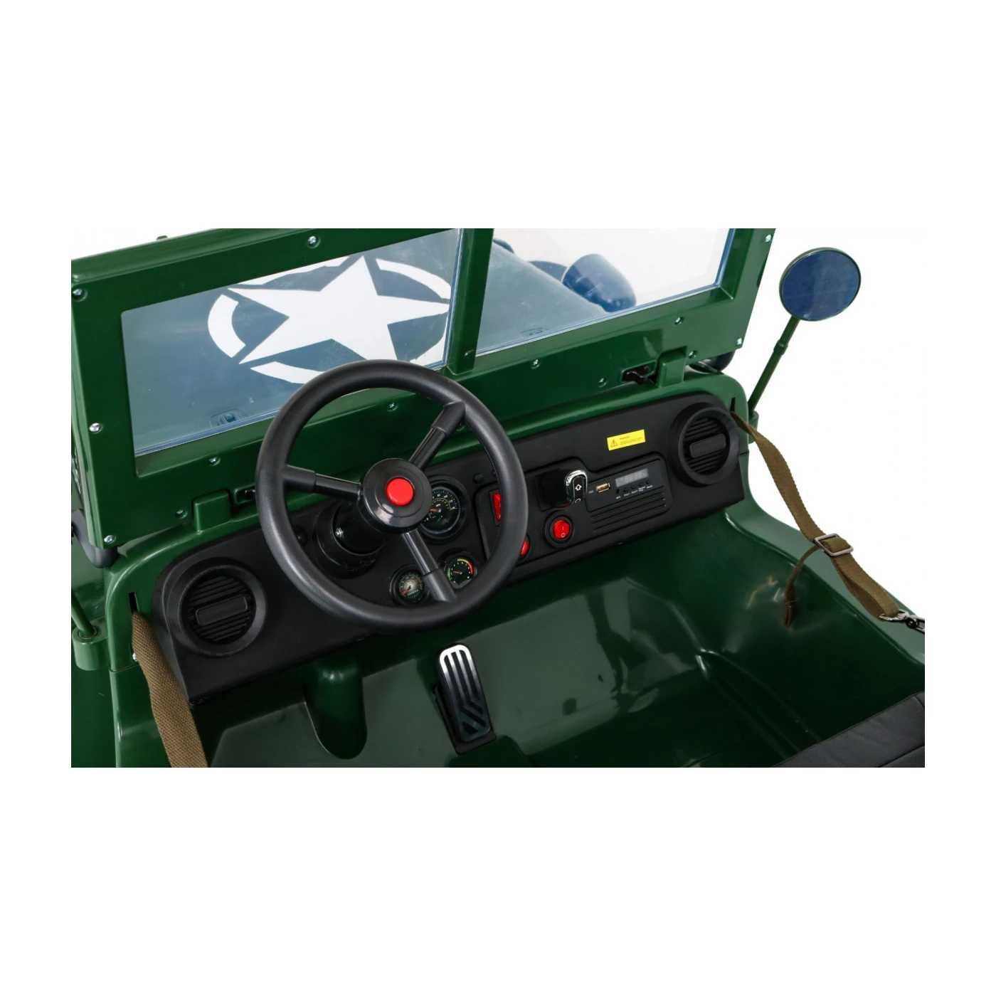 Autko Wojskowe Retro dla 3 dzieci Auto na akumulator Pojazd samochód