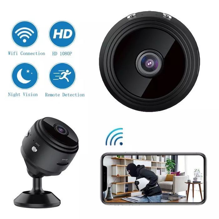 Mini kamera A9 IP ap WiFi podczerwień 720 HD monitoring 150° magnes
