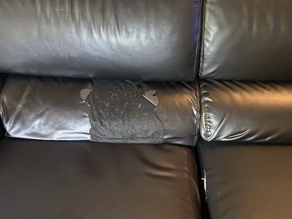 Sofa pele sintetica 3 lugares extensivel