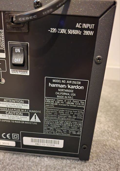 Amplituner Harman/kardon AVR255/230 Odtwarzacz Blu-Ray BDT20