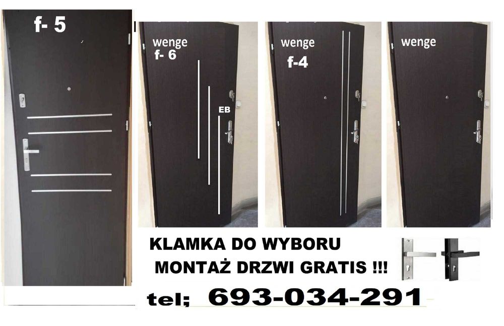 Wejściowe drzwi zewnętrzne z MONTAŻEM do mieszkań w bloku, wyciszone