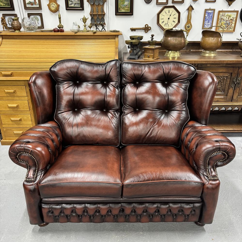 Двухместный кожаный Chesterfield шкіряний диван Мебель из Голландии