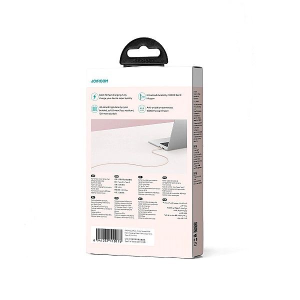 Kabel Joyroom Sa34-cc3 Usb-c - Usb-c Pd 60w 480Mb/s 1m - różowy