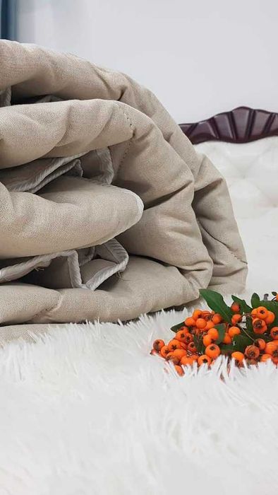 Зимова ковдра льон 100% натуральна гіпоалергенна дуже тепла 140х205 см