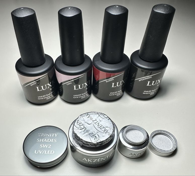 Гель лак Luxio Aficionado,гель Trinity Sw2,жемчужная втирк Pearl powde