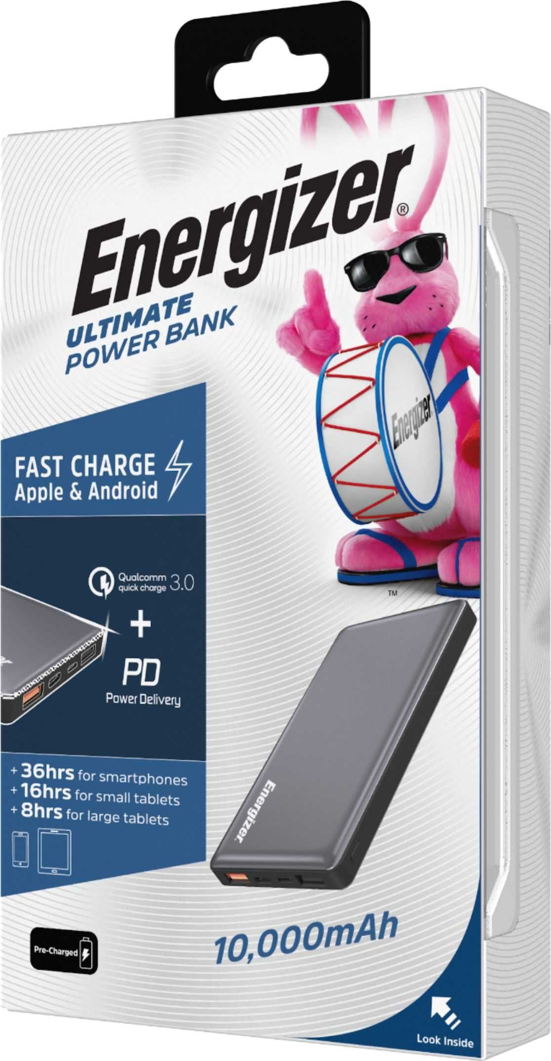павербанк Energizer Ultimate 10000 mAh /20000 mAh,  швидке заряджання.