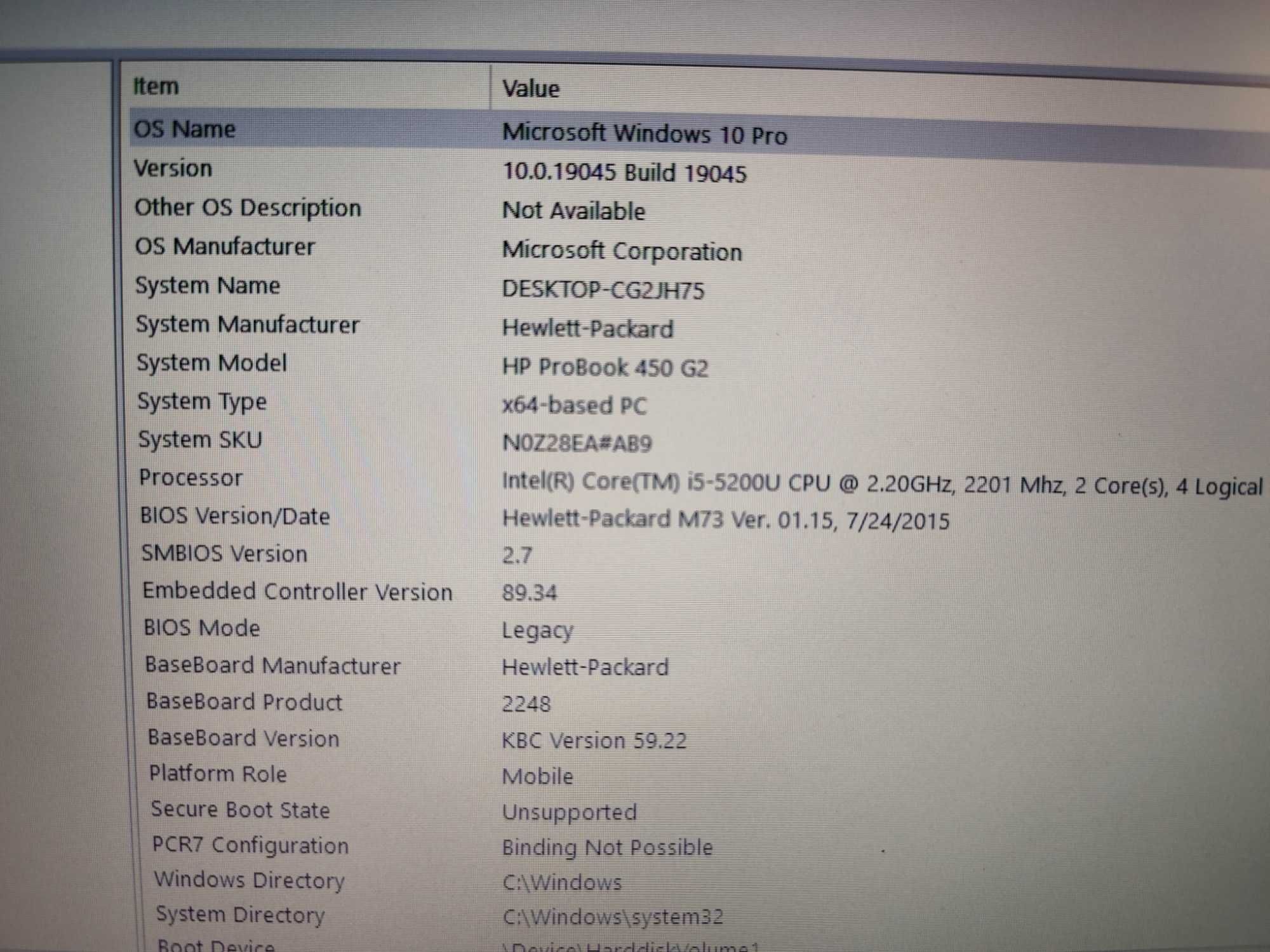 Portátil HP 450 G2