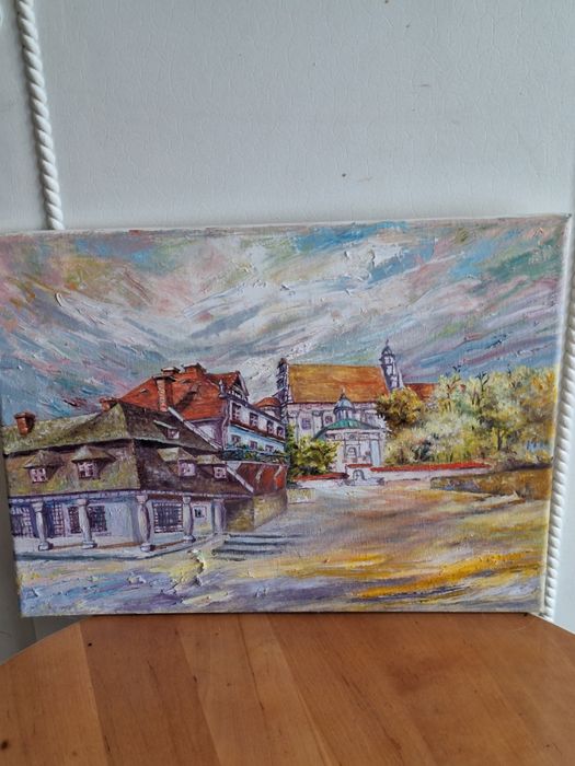 Kazimierz Dolny /obraz olejny-recznie malowany szpachelką I pędz.30/40