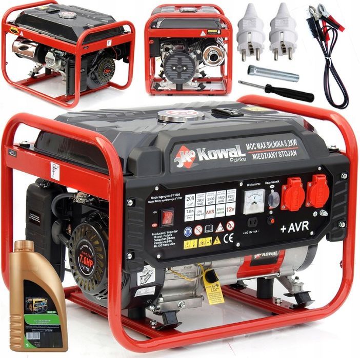Profesjonalny Agregat Prądotwórczy 5,2kw Generator Avr+ Miedź Stojan K