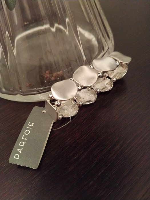 Pulseira prateada, elegante e original - Parfois - Nova!