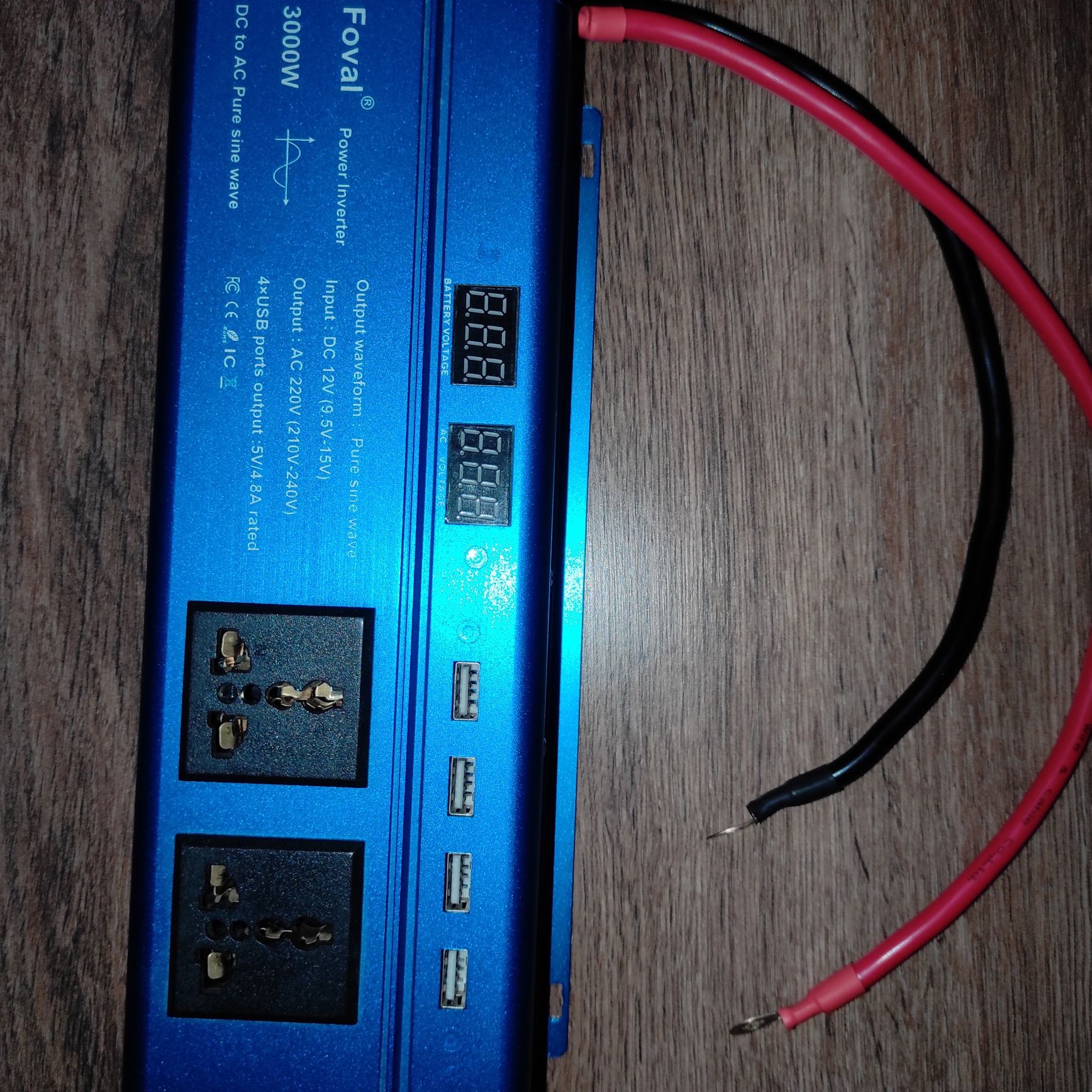 Інвертор Foval перетворювачь инвектор 12/220V ,3000W чистый синус