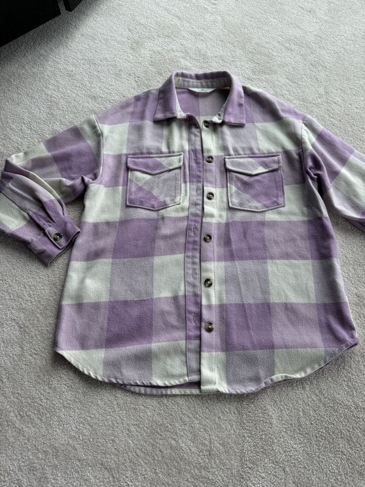 Buza koszulowa rozpinana H&M s/m 170 cm różowa krata