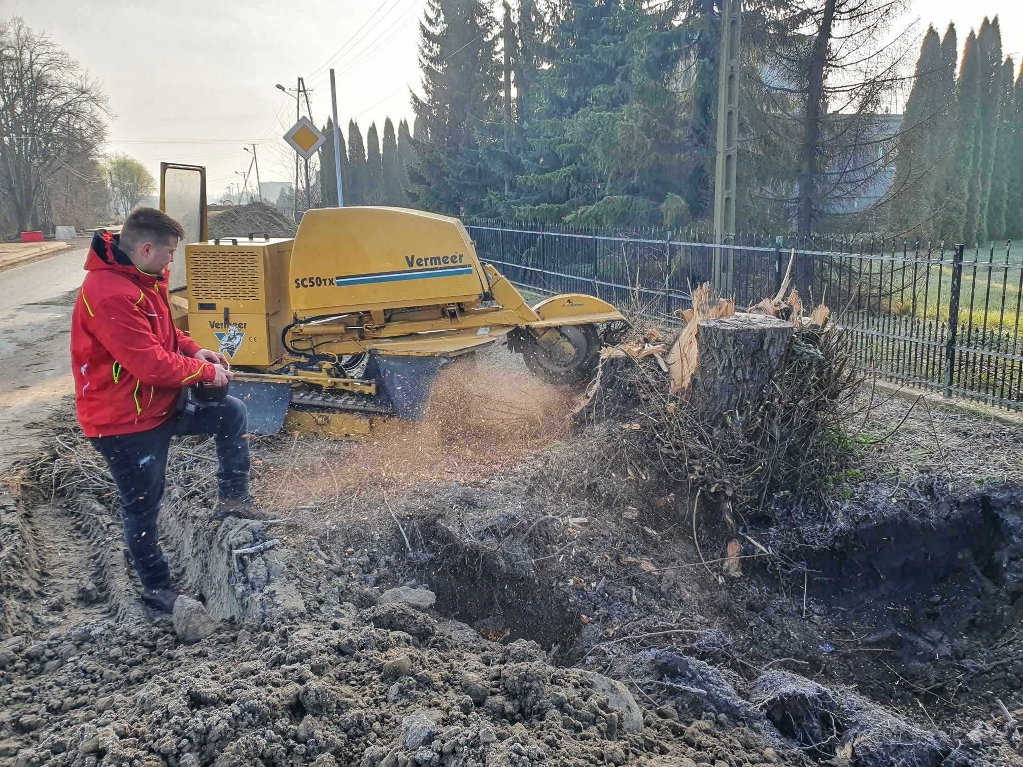 Frezowanie karp, usuwanie pni, karczowanie