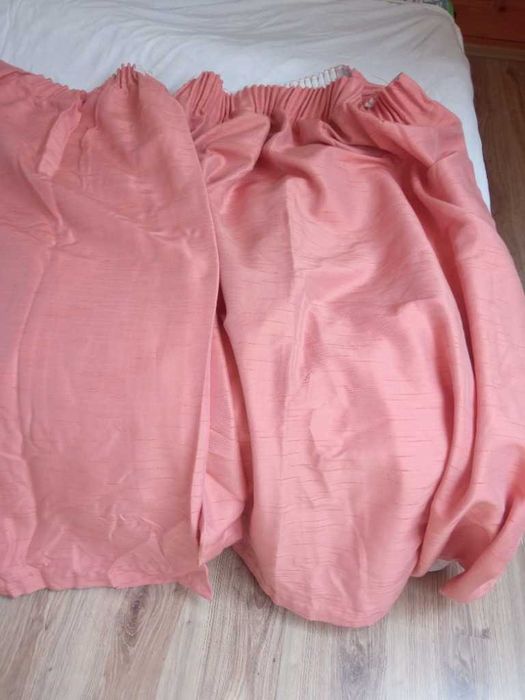 Zasłony duże koralowy róż 2 sztuki