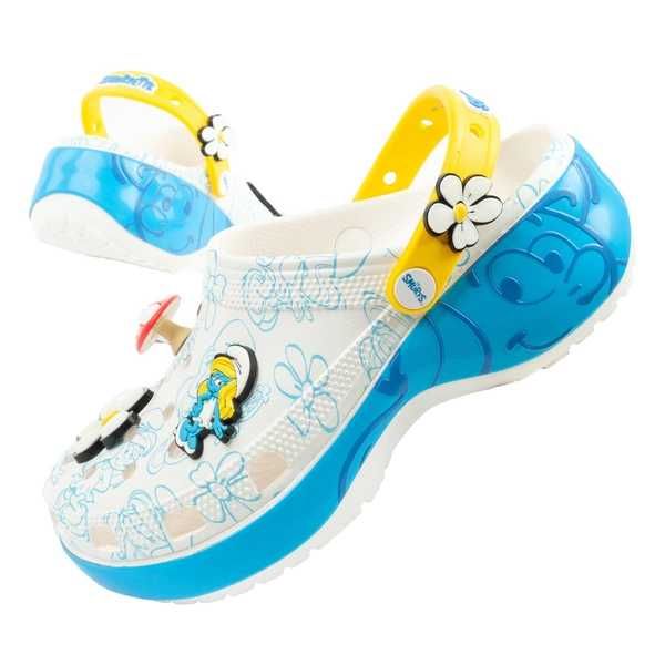 Crocs Smurfs klapki chodaki damskie na platformie Smerfy r. 36-42