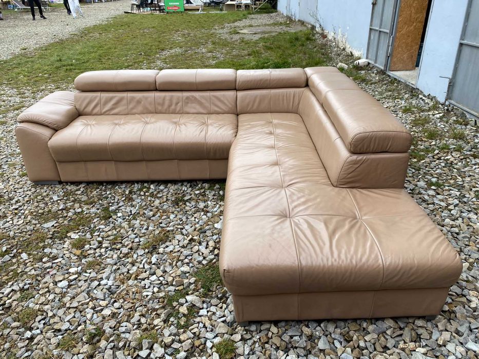 Шкіряний кутовий диван з натуральноі шкіри