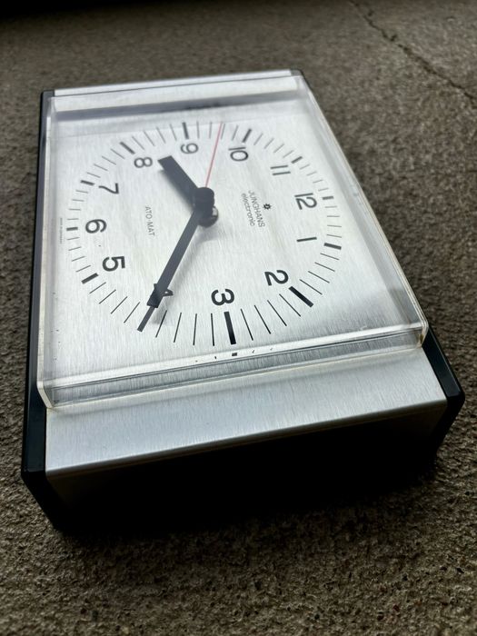 Unikatowy Vintage Zegar Junghans electronic ATO-MAT stalowy Spaca Age