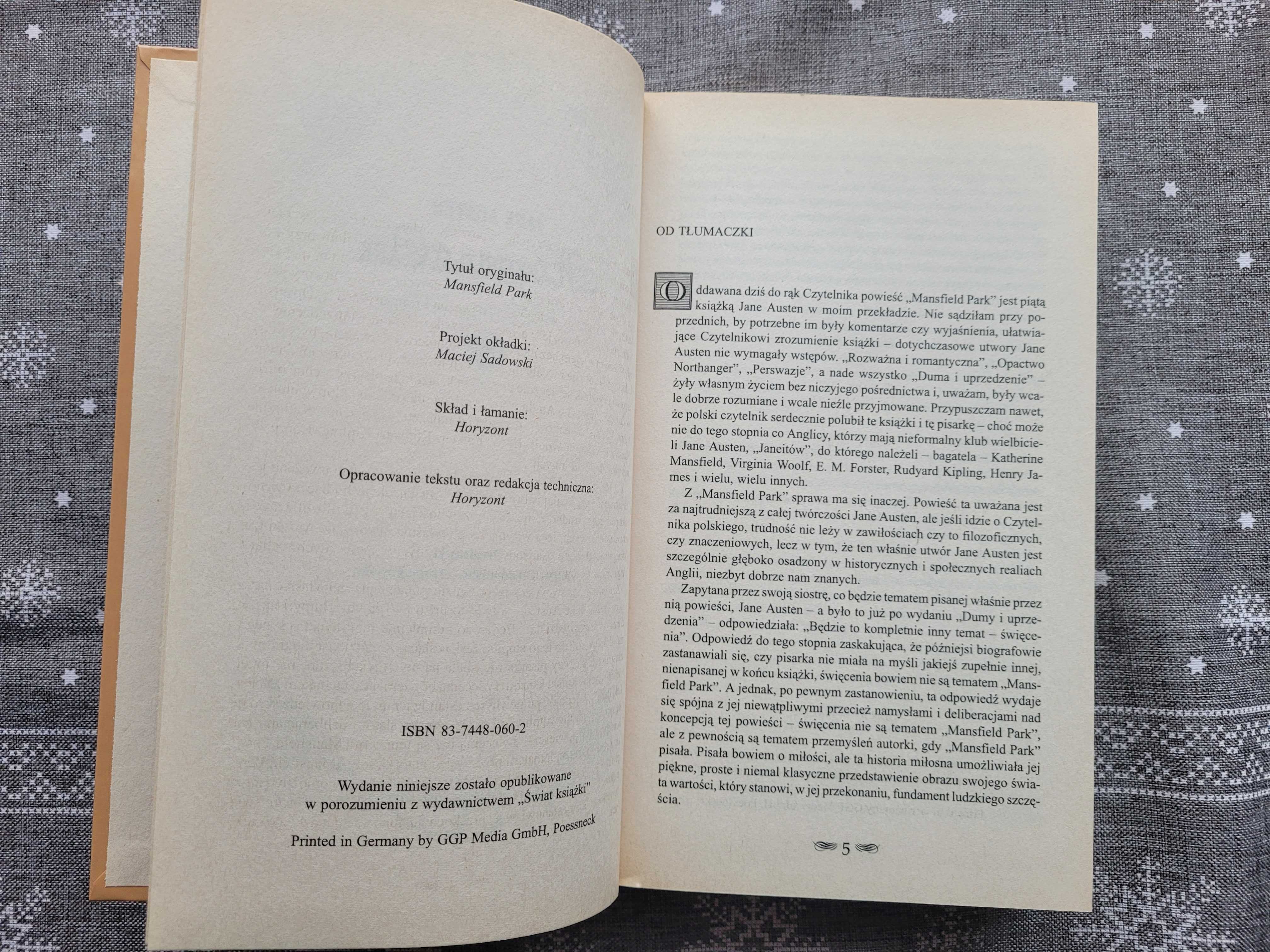 Książka Mansfield Park  Jane Austen