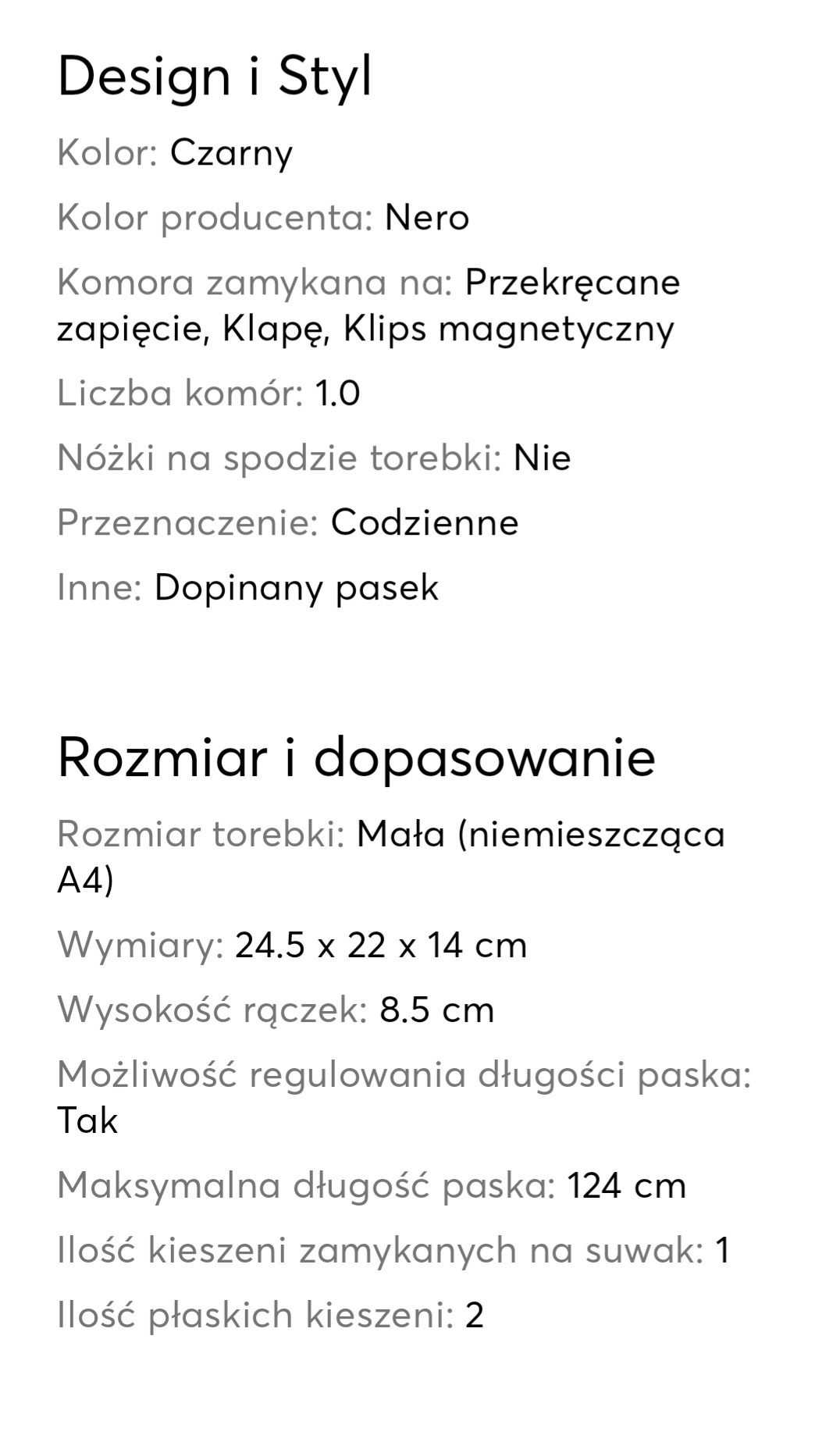 Skórzana czarna torebka Creole