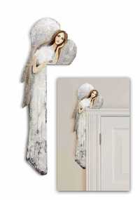 Ręcznie malowany drewniany aniołek nad drzwi prezent