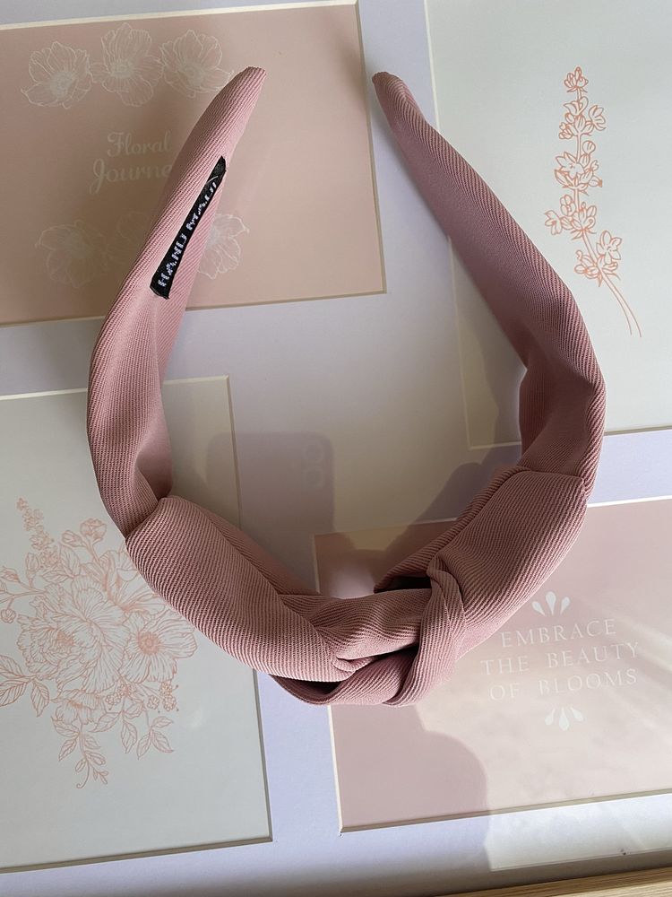 Opaska do włosów Retro/Twist w stylu francuskim, Jasny Róż/Light Pink