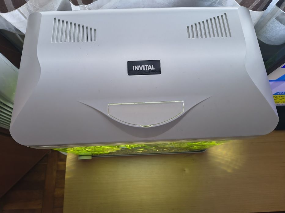 Designerskie oryginalne białe akwarium profilowane 50L LED INVITAL!