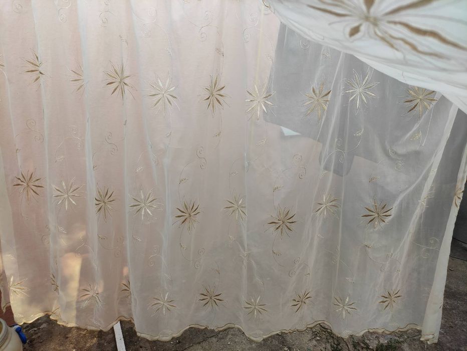 3 коротких оброблених тюлі / коротка тюль