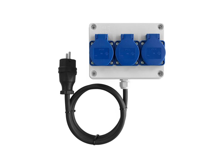 Rozdzielnica elektryczna przenośna z przewodem, gniazdo 3x16A 230V